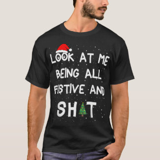 Kijk naar mij als alle feestelijke kerst matching t-shirt