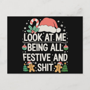 Kijk naar mij, helemaal feestelijk en kerstmis feestdagenkaart