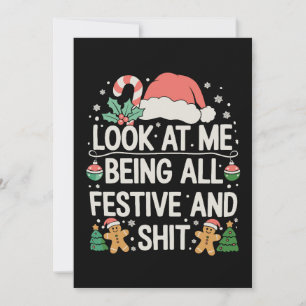 Kijk naar mij, helemaal feestelijk en kerstmis feestdagenkaart