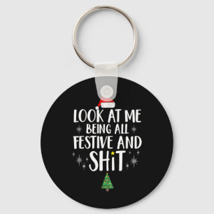 Kijk naar mij, helemaal vrolijk en grappig kerst P Sleutelhanger