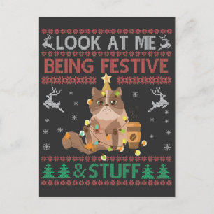 Kijk naar mij, ik ben feestelijk & zo, lelijke ker aankondigingskaart