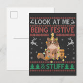 Kijk naar mij, ik ben feestelijk & zo, lelijke ker aankondigingskaart (Voorkant / Achterkant)