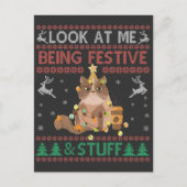 Kijk naar mij, ik ben feestelijk & zo, lelijke ker aankondigingskaart (Voorkant)