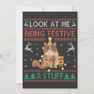 Kijk naar mij, ik doe vrolijk en zo, lelijke Kerst Kaart