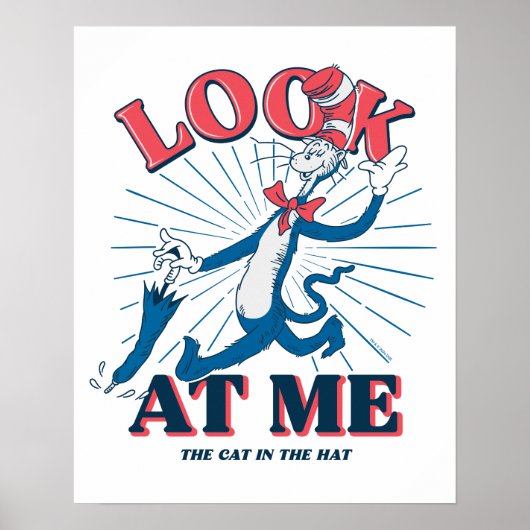 Kijk naar mij Kat in de Hoed Poster (Voorkant)