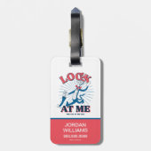 Kijk naar mij kat in het Pet Bagagelabel (Achterkant verticaal)