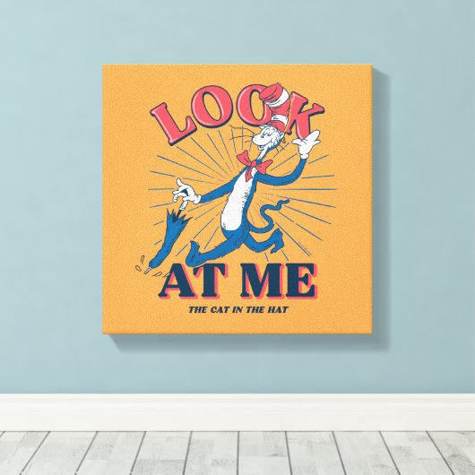 Kijk naar mij kat in het Pet Canvas Afdruk (Insitu (Houten vloer))