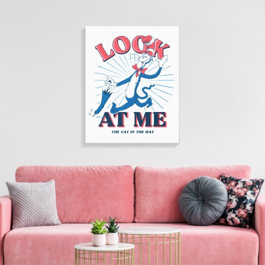 Kijk naar mij kat in het Pet Canvas Afdruk (Insitu (Woonkamer))