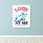 Kijk naar mij kat in het Pet Canvas Afdruk (Insitu (Houten vloer))