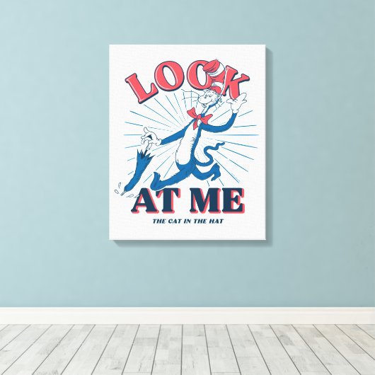 Kijk naar mij kat in het Pet Canvas Afdruk (Insitu (Houten vloer))