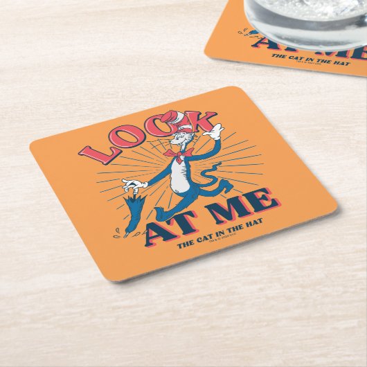 Kijk naar mij kat in het Pet Kartonnen Onderzetters (Schuin)
