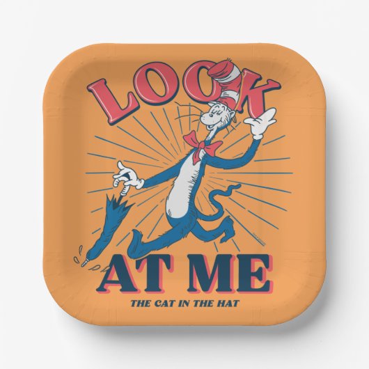 Kijk naar mij kat in het Pet Papieren Bordje (Voorkant)