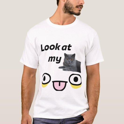 Kijk naar mijn kat shirt grappig schattig cadeau v (Voorkant)
