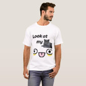 Kijk naar mijn kat shirt grappig schattig cadeau v (Voorkant volledig)