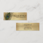 Kijk naar Peacock Feathers Elegant Skinny Mini Visitekaartje (Voorkant / Achterkant)