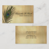  Kijk naar Peacock Feathers Elegant Visitekaartje (Voorkant / Achterkant)