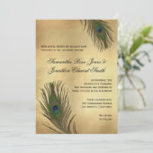  Kijk naar Peacock Feathers Weddenschap Kaart (Staand voorkant)