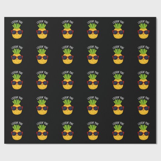 Kijk naar Pine Funny Pineapple Pun Dark BG Cadeaupapier (Vlak)