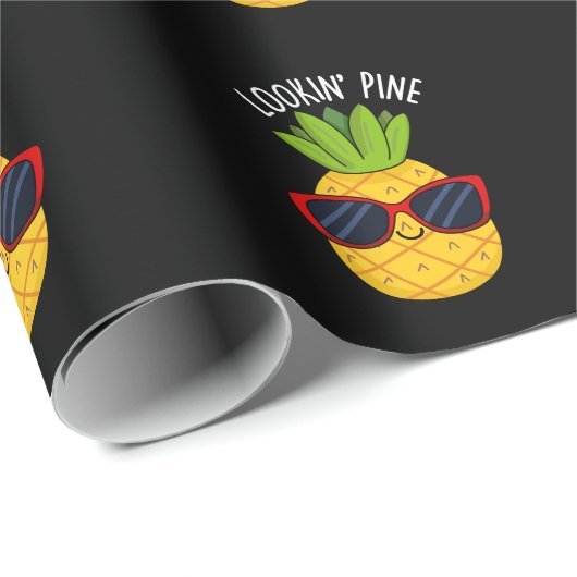 Kijk naar Pine Funny Pineapple Pun Dark BG Cadeaupapier (Rol Hoek)