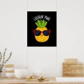 Kijk naar Pine Funny Pineapple Pun Dark BG Poster (Keuken)