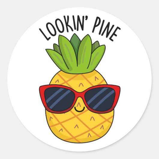 Kijk naar Pine Funny Pineapple Pun Ronde Sticker (Voorkant)