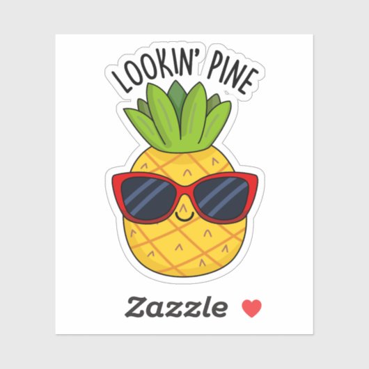 Kijk naar Pine Funny Pineapple Pun Sticker (Vel)