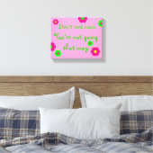 Kijk niet achterom... Roze en groene canvas Afdruk (Insitu (Slaapkamer))