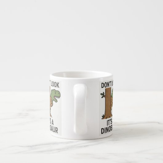 Kijk niet, het is een dinosaurus espresso kop (Achterkant)