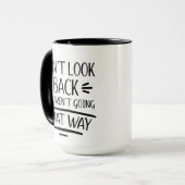 Kijk niet Motivatie terug Mok (Voorkant links)