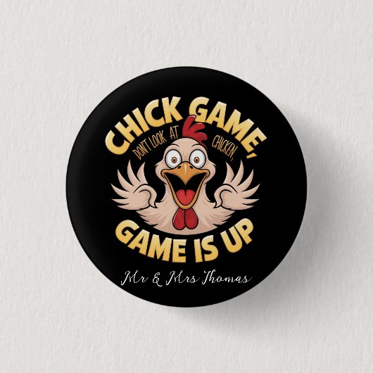Kijk niet naar de Chicken The Funny Game Ronde Button 3,2 Cm (Voorkant)