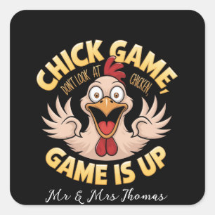 Kijk niet naar de Chicken The Funny Game Vierkante Sticker