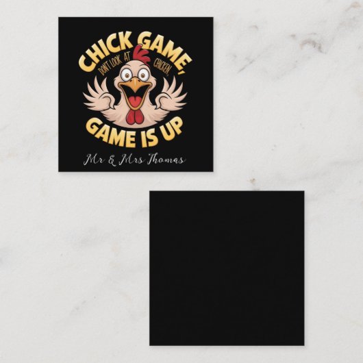 Kijk niet naar de Chicken The Funny Game Vierkante Visitekaartje (Voorkant / Achterkant)