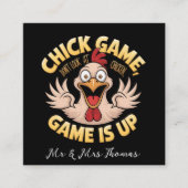 Kijk niet naar de Chicken The Funny Game Vierkante Visitekaartje (Voorkant)
