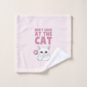 Kijk niet naar de kat - grappige witte kat bad handdoek (Wasdoekje)