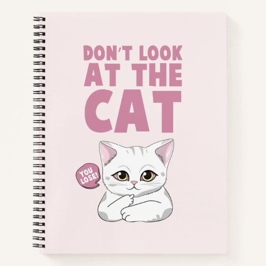 Kijk niet naar de kat - grappige witte kat notitieboek (Voorkant)