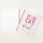 Kijk niet naar de kat - grappige witte kat planner (Display)
