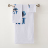 Kijk niet naar de kat - Schattige blauwachtige kit Bad Handdoek (Insitu)