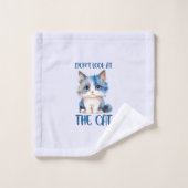 Kijk niet naar de kat - Schattige blauwachtige kit Bad Handdoek (Wasdoekje)
