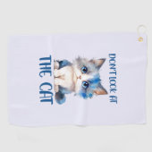 Kijk niet naar de kat - Schattige blauwachtige kit Golfhanddoek (Horizontaal)