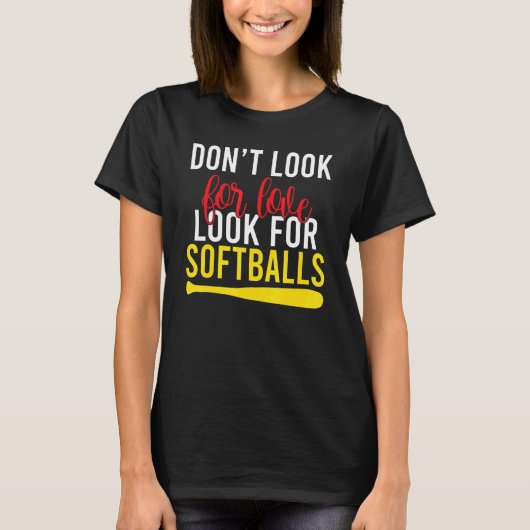 Kijk niet naar Love, Softball T-shirt (Voorkant)