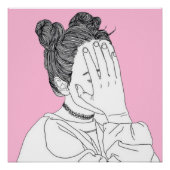 Kijk niet naar me esthetisch meisje. poster (Voorkant)