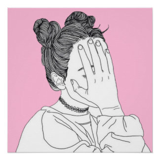 Kijk niet naar me esthetisch meisje. poster