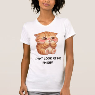 Kijk Niet Naar Me Ik Ben Verlegen Schattig Oranje T-shirt
