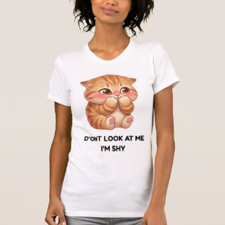 Kijk Niet Naar Me Ik Ben Verlegen Schattig Oranje T-shirt