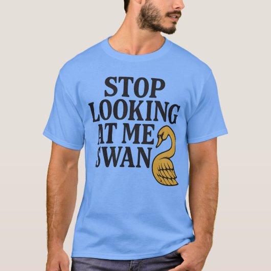 KIJK NIET NAAR ME SWAN T-SHIRT (Voorkant)