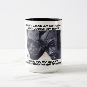 KIJK NIET NAAR MIJN GEZICHT EN BEOORDEEL MIJN RAS TWEEKLEURIGE KOFFIEMOK