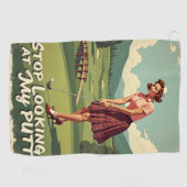 Kijk niet naar mijn putt golfhanddoek (Horizontaal)