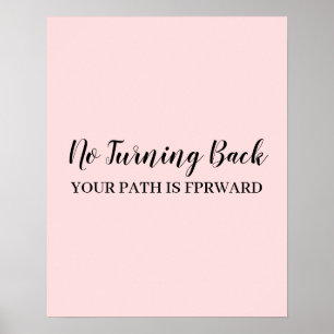 Kijk Niet Omhoog Moderne Opbeurende Perzik Roze On Poster