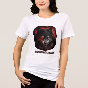 Kijk niet onder het bed vanavond Wolf Tri-Blend Shirt