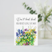 Kijk niet terug briefkaart (Staand voorkant)